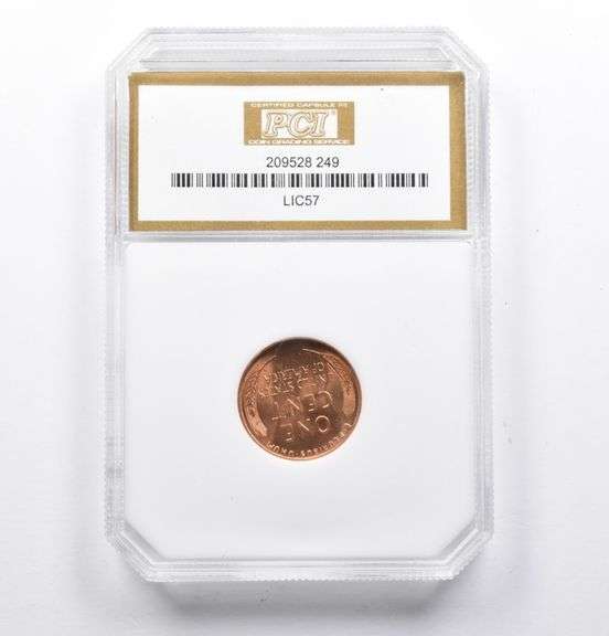 MS67 Red 1957 Lincoln Wheat Cent PCI