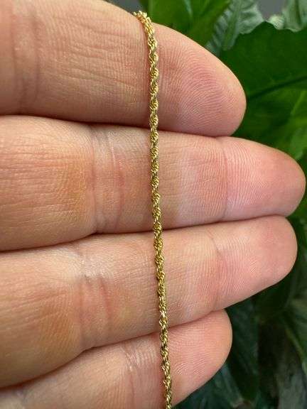 10k Yellow Gold Solid Round Rope Link Chain 1.5mm Necklace 26"
