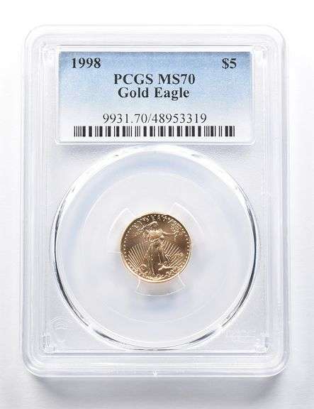 1998 $5 American Gold Eagle 1/10 Oz Gold MS70 PCGS
