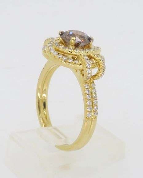 18k Yellow Gold & Chocolate Diamond Ring
