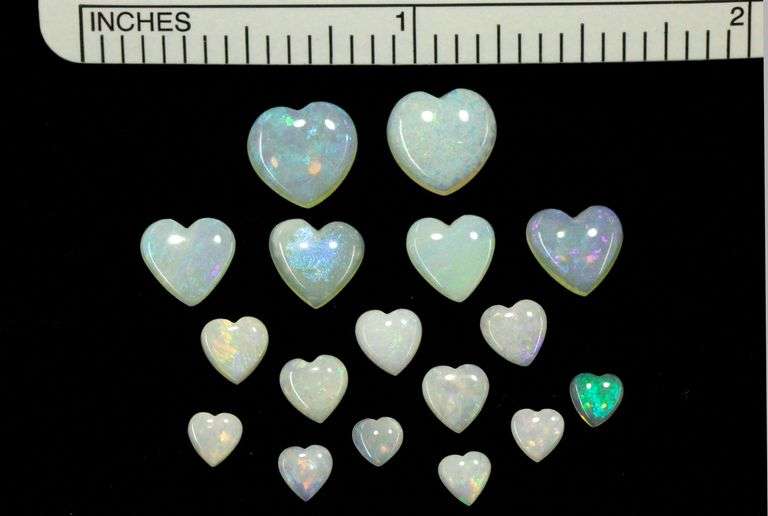 Opal Hearts - 17 piece Lot