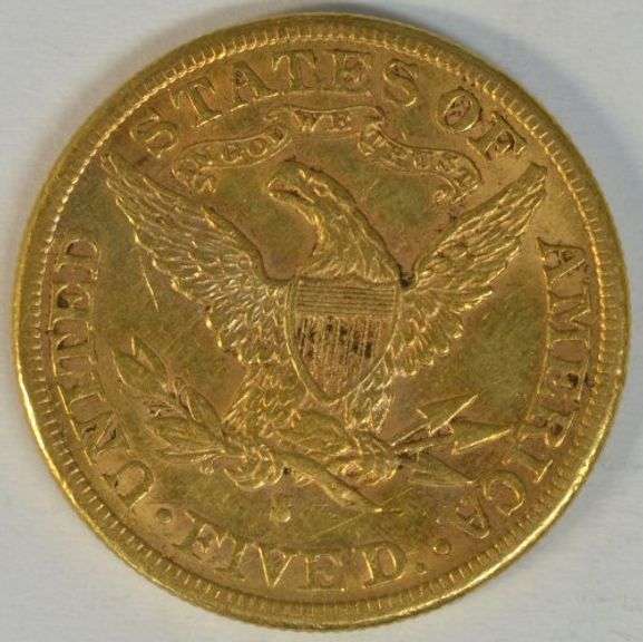 Better date 1887-S US $5 Liberty Gold Piece. Very nice