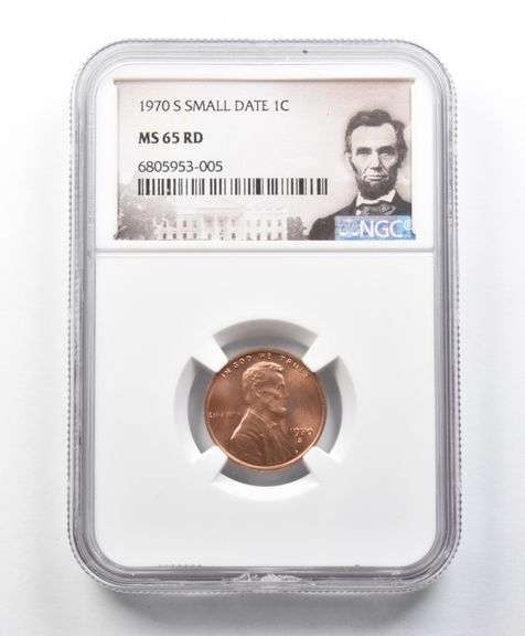 MS65 RD 1970-S Small Date Lincoln Memorial Cent NGC