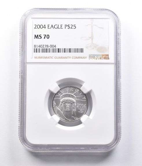 2004 $25 American Platinum Eagle 1/4 Oz Platinum MS70 NGC