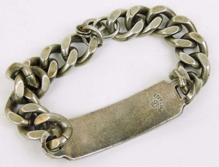 Vintage Men's Heavy Sterling Silver I.D. Bracelet