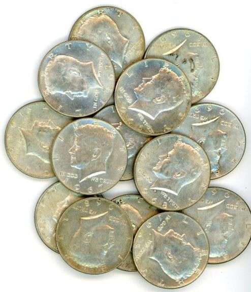14 Silver Kennedy Half Dollars: 1965-1969