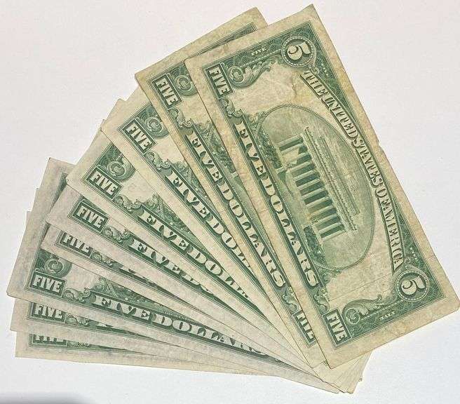9 $5 Fed Reserve Notes Mainly Richmond Fed