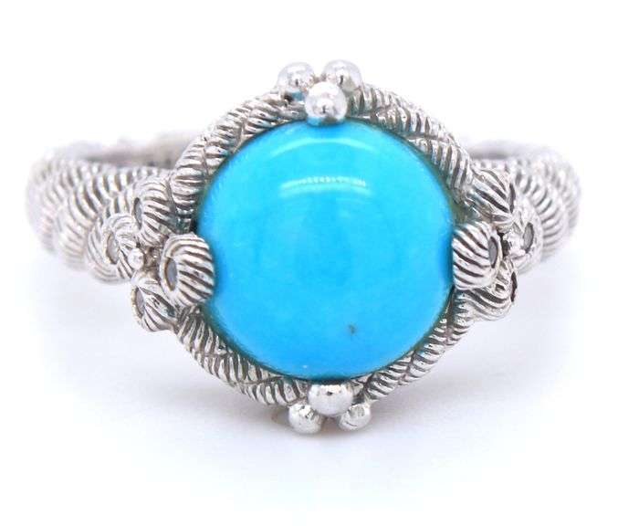 925 Sterling silver Judith Ripka turquoise ring