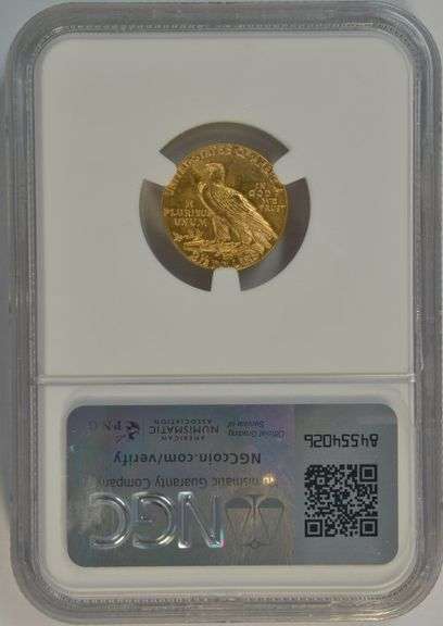 Exceptionally Choice BU 1929 US $2.50 Indian Gold Piece. NGC MS62
