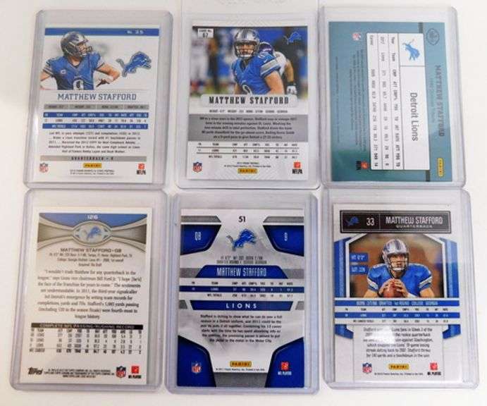 6 Matthew Stafford Lions QB Football Cards