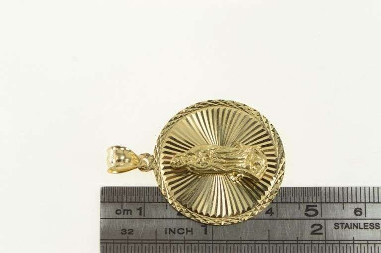 14K Yellow Gold Virgin Mother Mary Christian Faith Charm/Pendant