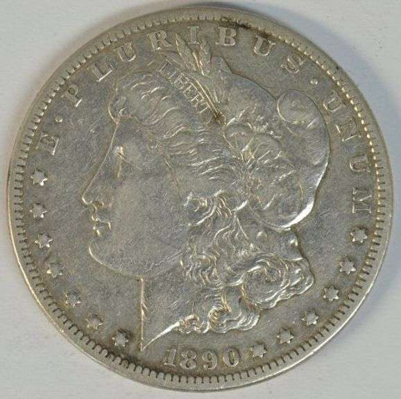 Scarce key date 1890-CC Morgan Silver Dollar. Sharp