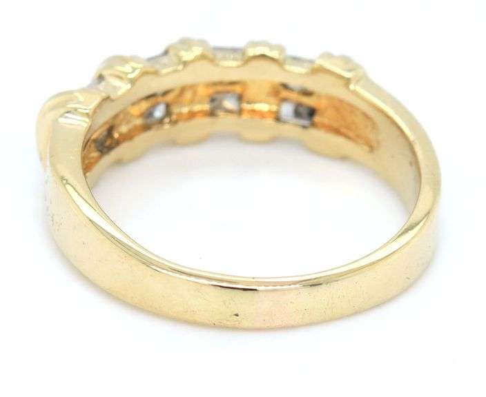 14kt Yellow gold Princess cut diamond dome ring