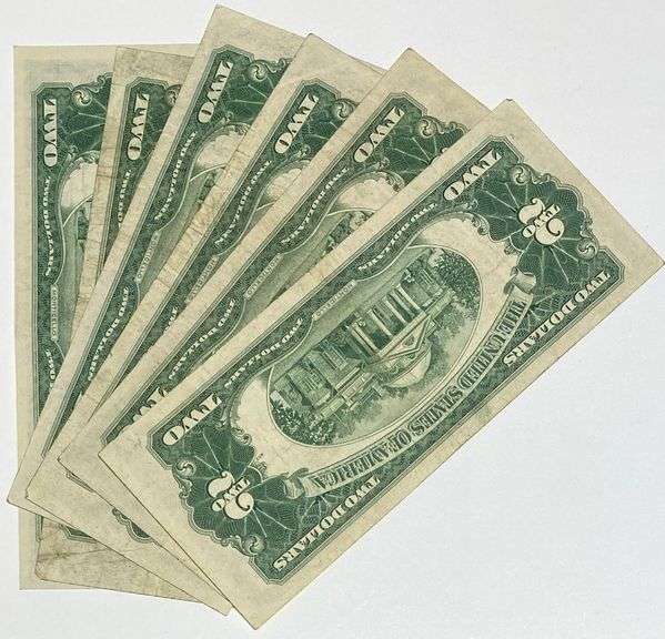 3 Each 1953 1953 A $2 Red Seal US Notes