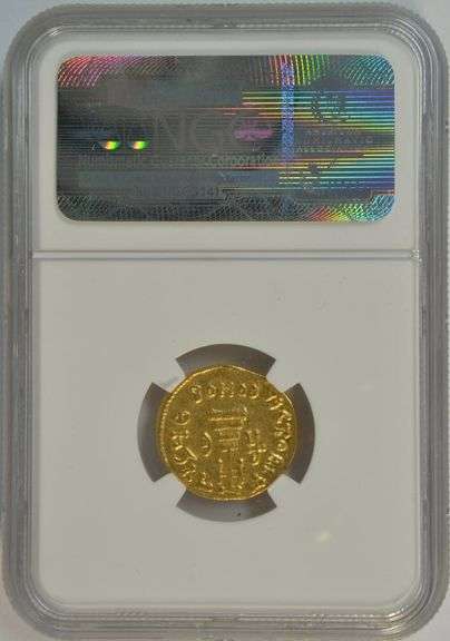 Scarce Heraclius and Sons Byzantine Gold Solidus, 610-641 AD. NGC XF