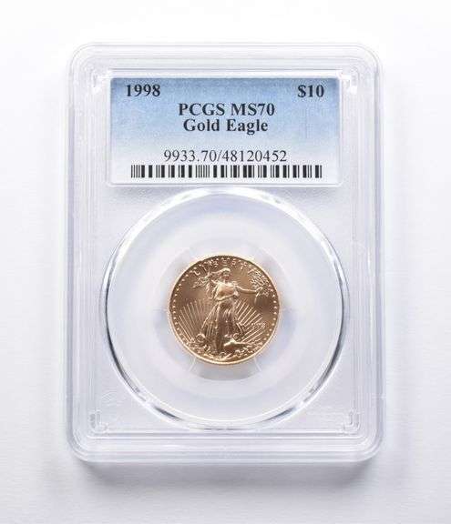 MS70 1998 $10 American Gold Eagle 1/4 Oz Gold PCGS