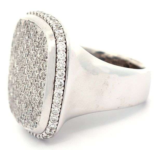 2.00ctw Pave Diamond Cushion Shaped Cocktail Ring in 14K
