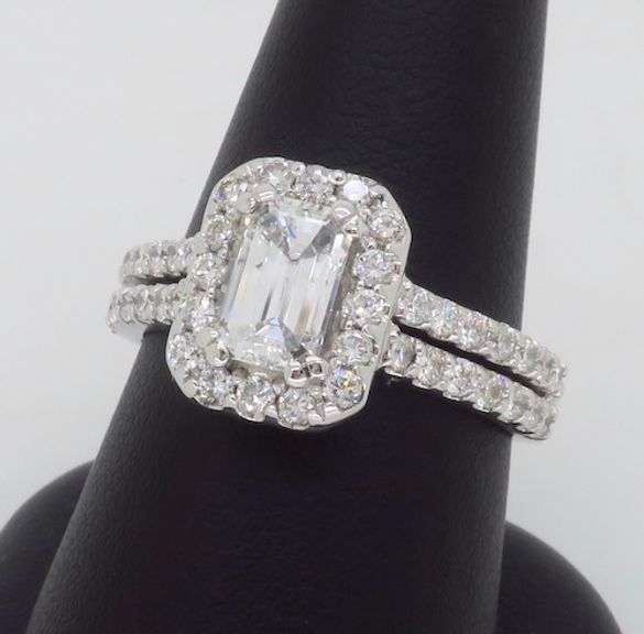 2.14CTW Certified Emerald Cut Diamond Engagement Ring