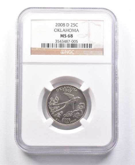 2008-D Washington State Quarter Oklahoma MS68 NGC