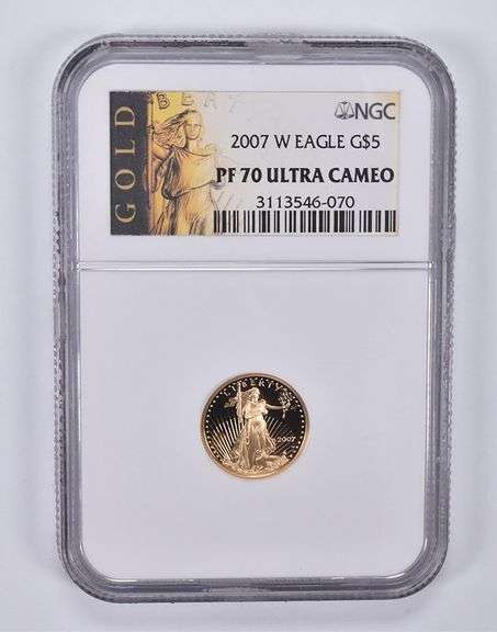 2007-W $5 American Gold Eagle 1/10 Oz Gold PF70 UCAM NGC