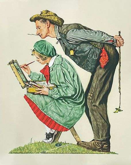 Highly Collectible Norman Rockwell Hand Signed Color Lithograph
