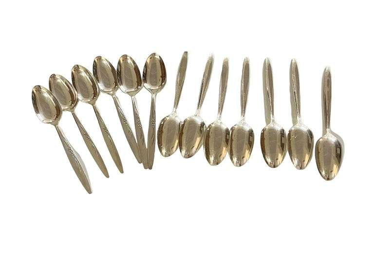 49 Pc Silver Plate Flatware Set From Oneida Community Silverplate Gentle Rose Pattern
