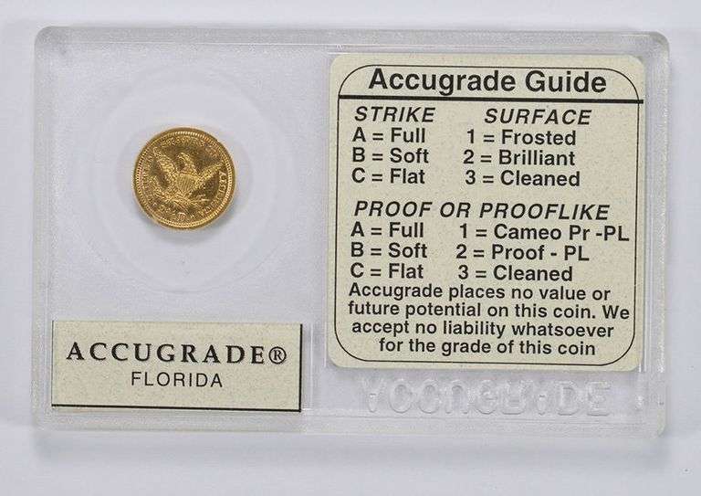 A3-61 1869 $2.50 Liberty Head Gold Quarter Eagle - Accugrade Graded