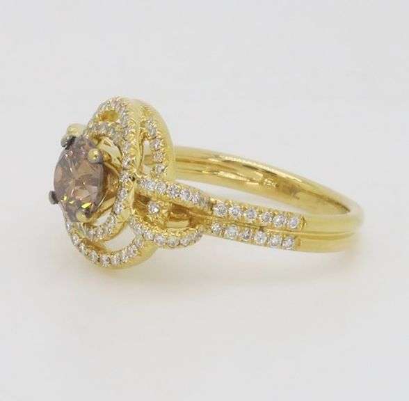 18k Yellow Gold & Chocolate Diamond Ring