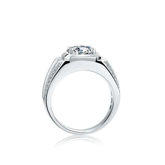 Men's Large 3 Ct VVs1 Lab Simulated Diamond Ring
