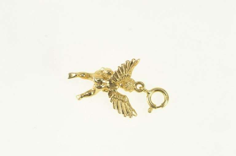 14K Yellow Gold Cupid Cherub Baby Angel Love Charm/Pendant