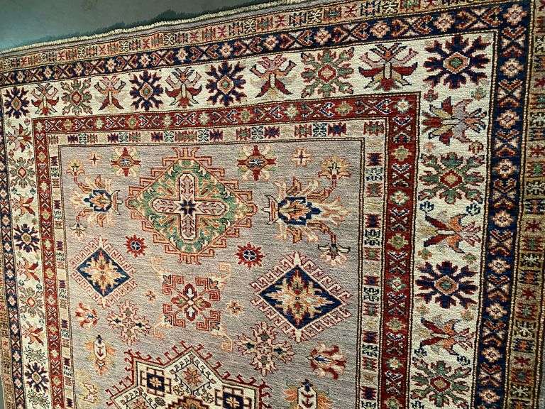 EXQUISITE FINE SUPER KAZAK RUG 5'.1"x6'.7"