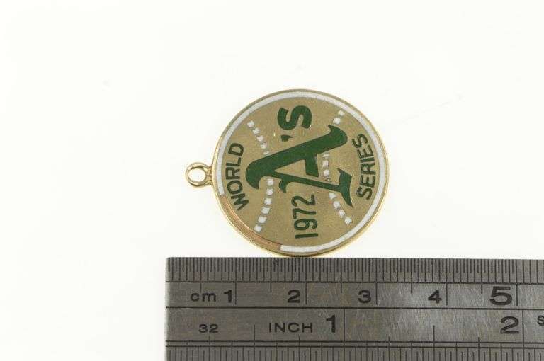 10K Yellow Gold 1972 Oakland A's World Series Champion Charm/Pendant