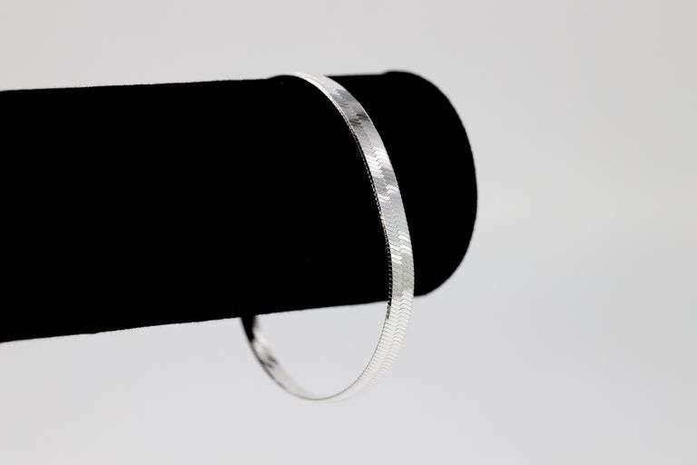 Sterling Silver Flexible Herringbone Bracelet 5.5mm Solid 925 Italian Chain 7"