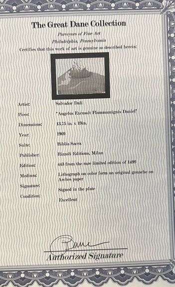 Highly Collectible and Rare Salvador Dali Original Llithograph from the 'Biblia Sacra' Suite