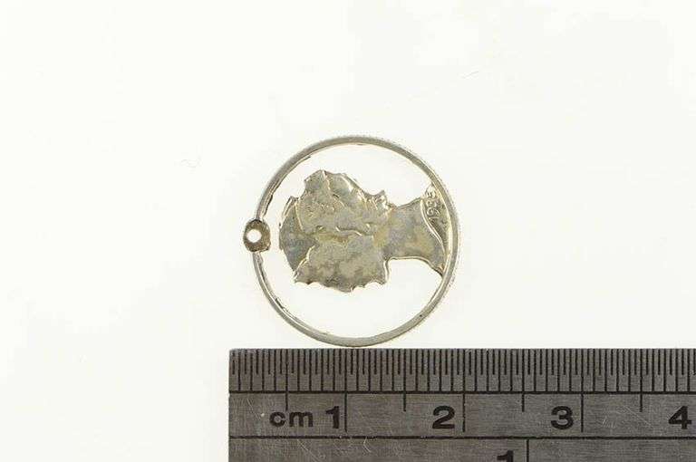 Sterling Silver Mercury Dime Cut Out Coin Artisan Charm/Pendant