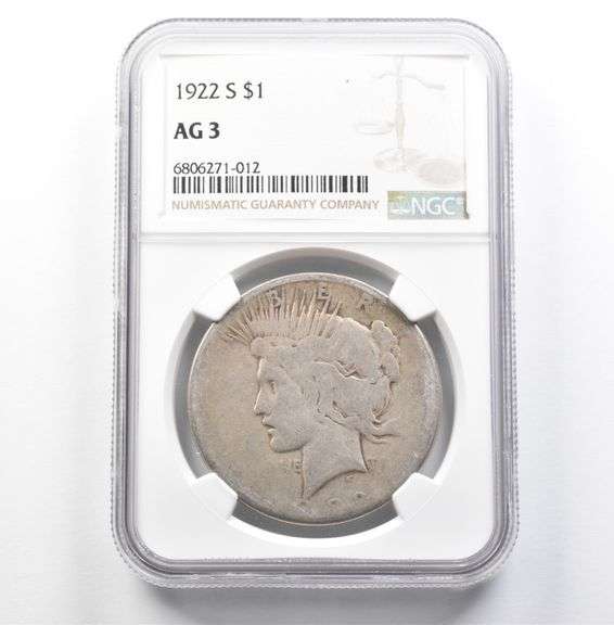 1922-S Peace Silver Dollar AG3 NGC Lowball