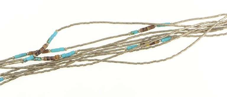 Sterling Silver Southwestern Turquoise Liquid Silver Layer Necklace
