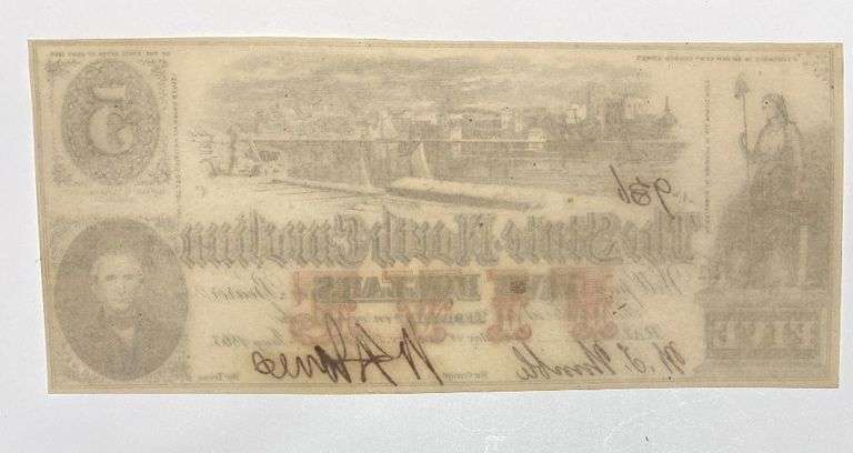 $5 1863 State of North Carolina Unc Note