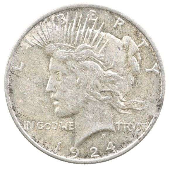 1924 Peace Silver Dollar Clipped Planchet ERROR