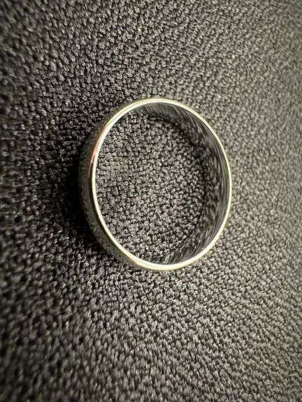 14k White Solid Gold 5mm Comfort Fit Domed Plain Men's Women's Wedding Band Size 9