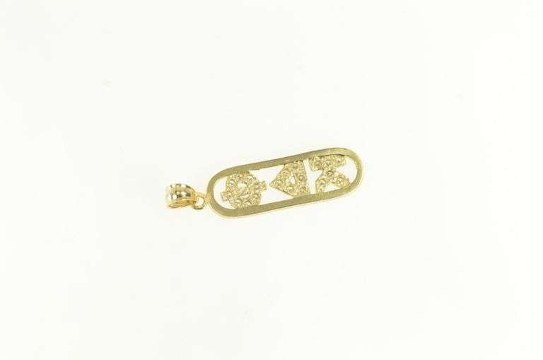 14K Yellow Gold 0.30 Ctw Diamond Phi Delta Kappa Greek Pendant
