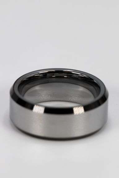 Men's Tungsten Carbide Shiny Flat Face Wedding Band Comfort Fit Ring Size 10
