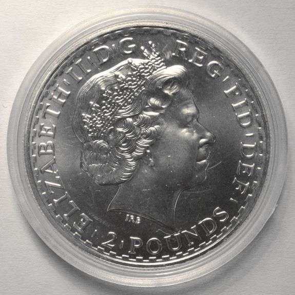 2010 1 Ounce Silver Britannia 2 Pound Coin