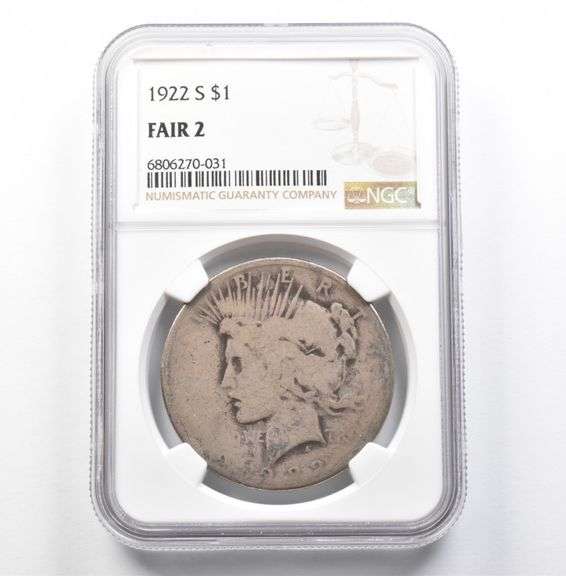 1922-S Peace Silver Dollar Fair 2 NGC Lowball