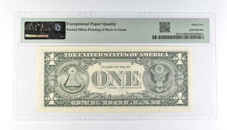 PMG 65 Gem Unc EPQ $1 1981 FRN Richmond Fr#1911-E Offset Print Error
