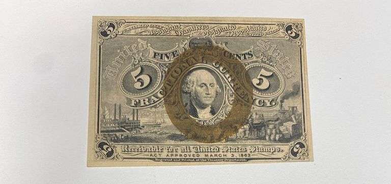 Sharp Unc 5 Cent Fractional Currency Note