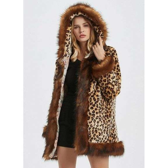 Womens Leopart Hooded Jacket