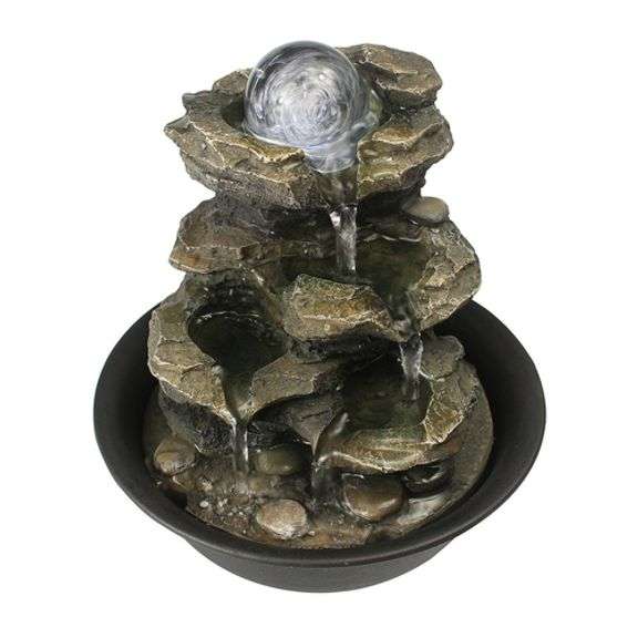 Calming Rock Fountain Tabletop with LED Light