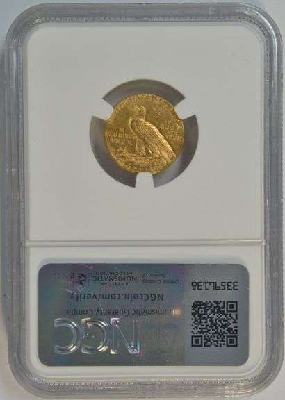Fully struck Choice BU 1928 US $2.50 Indian Gold Piece. NGC MS62