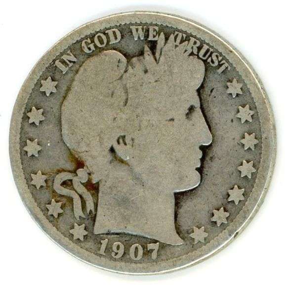 1907-D Barber Silver Half Dollar
